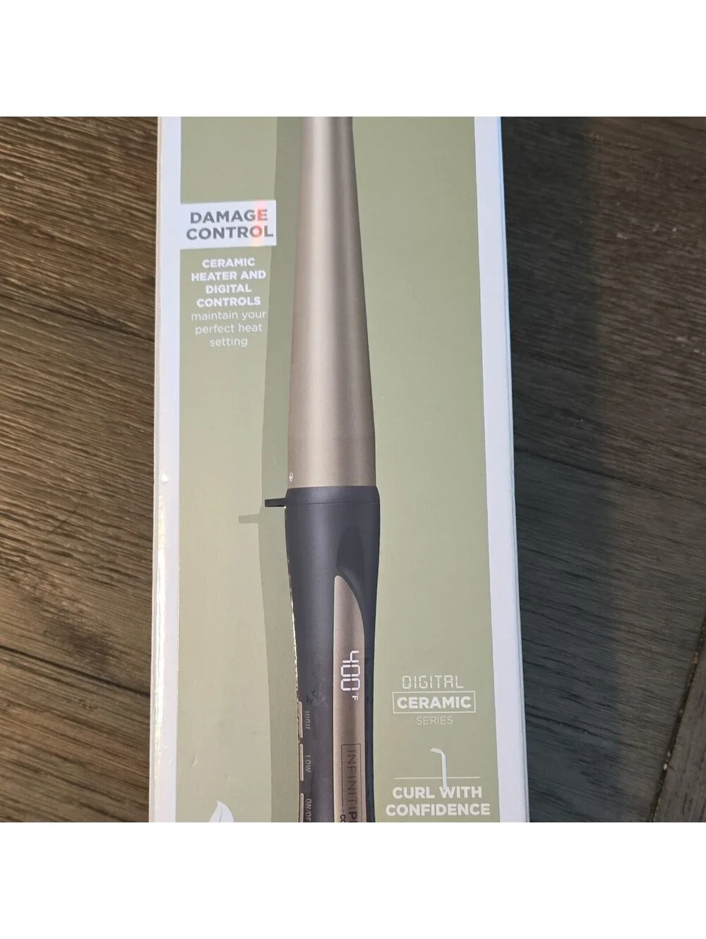 Conair InfinitiPRO 1 in Ceramic Curling Iron, Digital Display, 400°F Gold/Black
